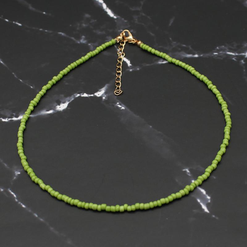 Bohemia Handmade Rainbow Seed Beads Simple Choker Necklace Women's Fashion Wild Sweet Colorful Collar Jewelry Gift