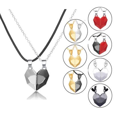 Lovers Love Necklace Magnet Necklace Wishing Stone Pendant Heartbreak Collar Chain Heart Shaped Necklace