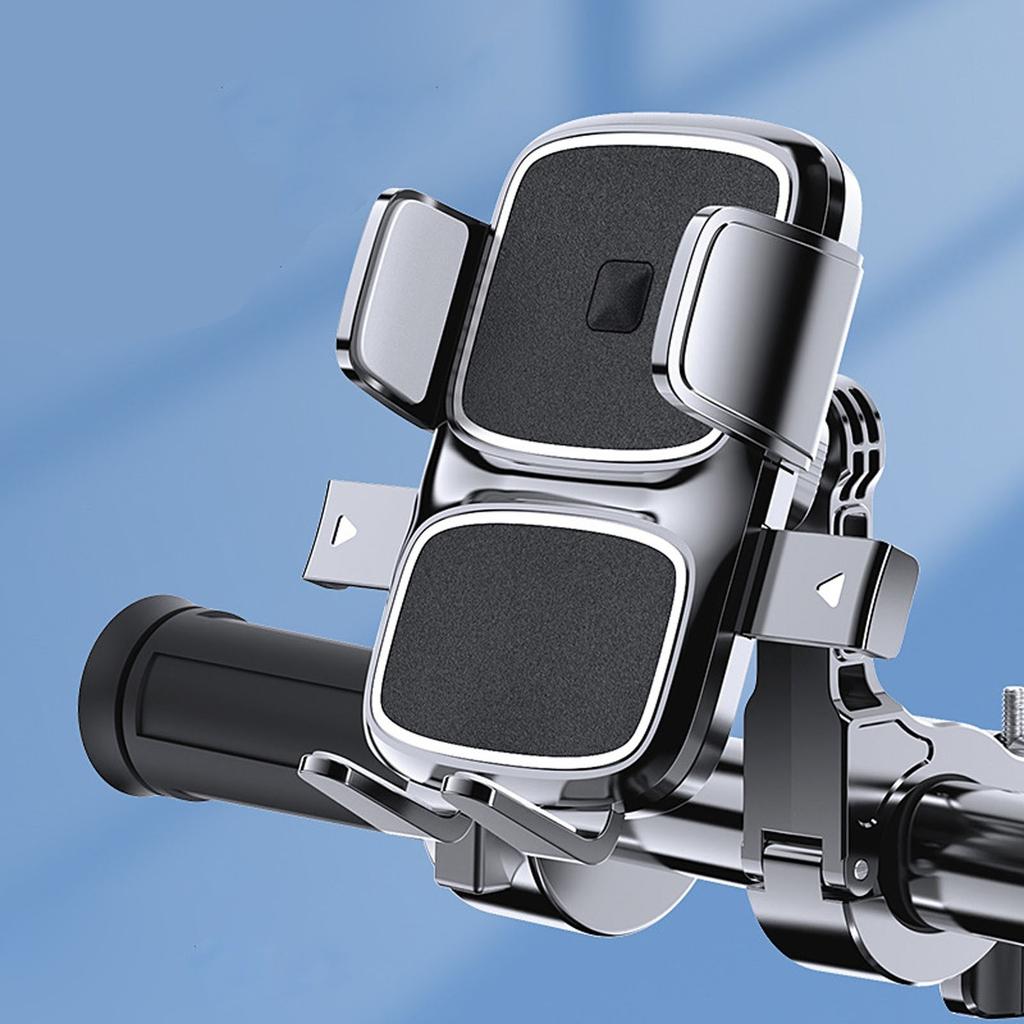 Motorcycle Phone Mount, Phone Holder [Does Not Block Camera], Handlebar Cell Phone Clamp, Scooter Phone Holder [Silicone Wrapped] For 4.7-7 Inch