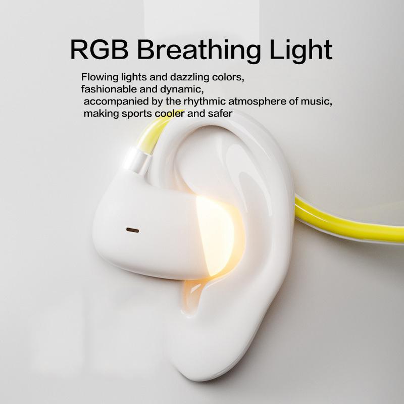 Waterproof Glowing Wireless Sport Headphone Air Conduction HiFi Stereo Music Headset With HD Microphone Low Latency Transmission