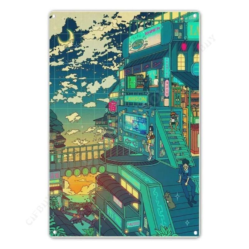 Cityscape Travel Metallschild, Urbanes Landschafts-Wanddekor 20x30cm