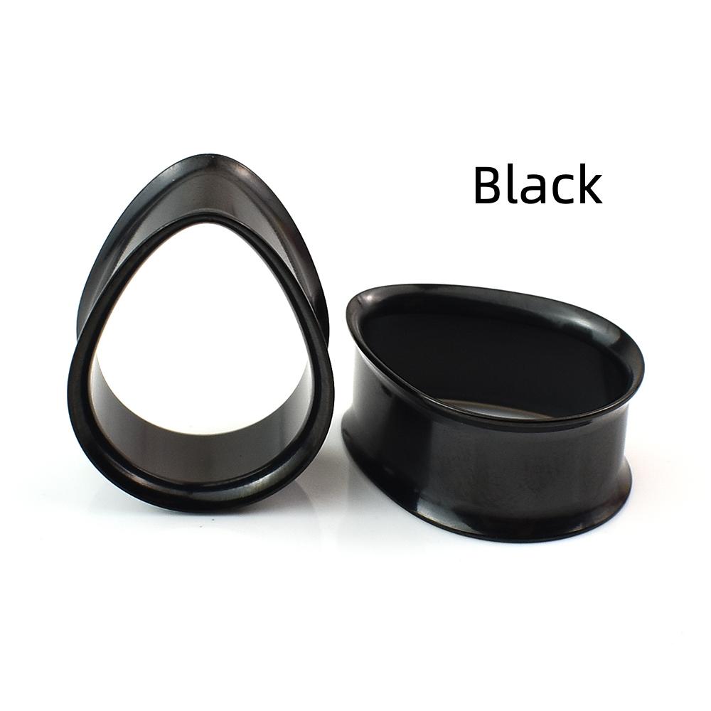 

8-50 мм в форме капли, ушные манометры, туннельные заглушки, носилки для ушей, украшения для пирсинга для женщин и мужчин 8mm чёрный