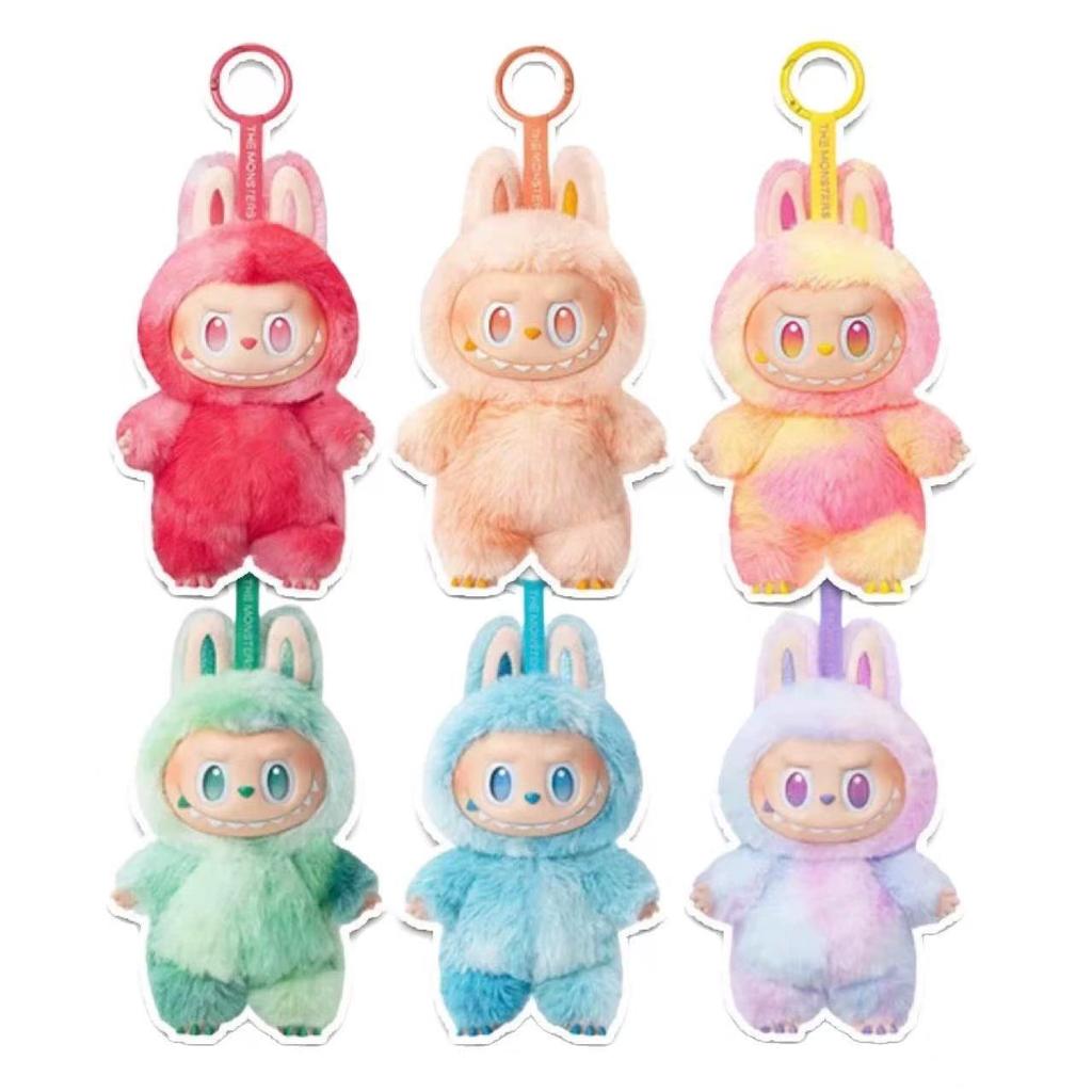 1Pc For Labubu 3 Heartbeat Macaron Enamel The Monsters Face Blind Pvc Figurine Tabletop Ornament Kawaii Doll Kid Birthday Gift Key Rings