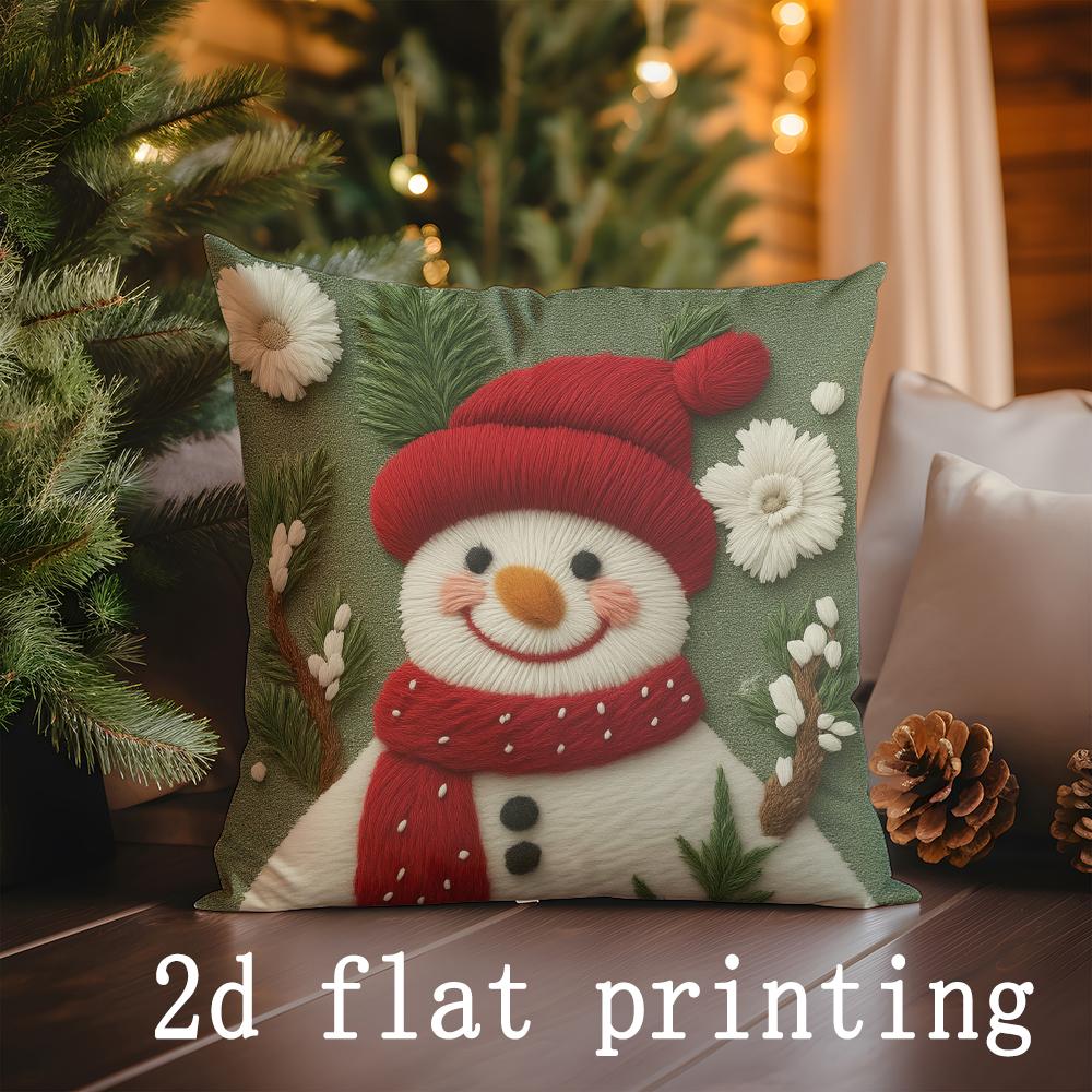 Home Decor Christmas-themed Cushion Covers with Cute Animals Pattern Cushion Cover Suitable for Sofa Bedroom Car Pillow Cover