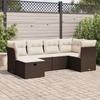 VidaXL Garden Lounge Set with Cushions 6 Pcs Brown Wicker, Outdoor Sofa Set, Sofa Set 3325289