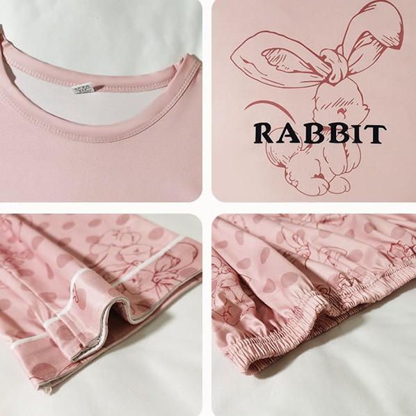 Autumn and winter thin sweet casual pajamas women's Korean cartoon long-sleeved trousers set women's loungewear can be worn outside