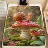 Forest Snail Little Frog Print Flannel Blanket,High Quality Comfortable for All Seasons,Home Decor,Warmth and Comfort,Perfect for Christmas Gifts