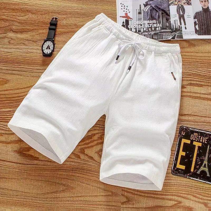 Summer Men's Five Point Pants Striped Shorts Men's Loose Short Pants Elastic Waist Sweatpants Home Pants Plus Size