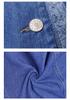 American Style Frayed Denim Slim Fit Jacket for Women - Single-Breasted, Long Sleeve, Spring/Autumn