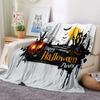 Halloween Pipistrello Zucca Lanterna Cappello Modello Pile Flanella Plaid Morbido Caldo Leggero per Ragazzi Ragazze Regalo Festival King