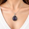 Iolite Gemstone 925 Sterling Silver Handcrafted Designer Charm Pendant 1.5" For Gift APP-2-14