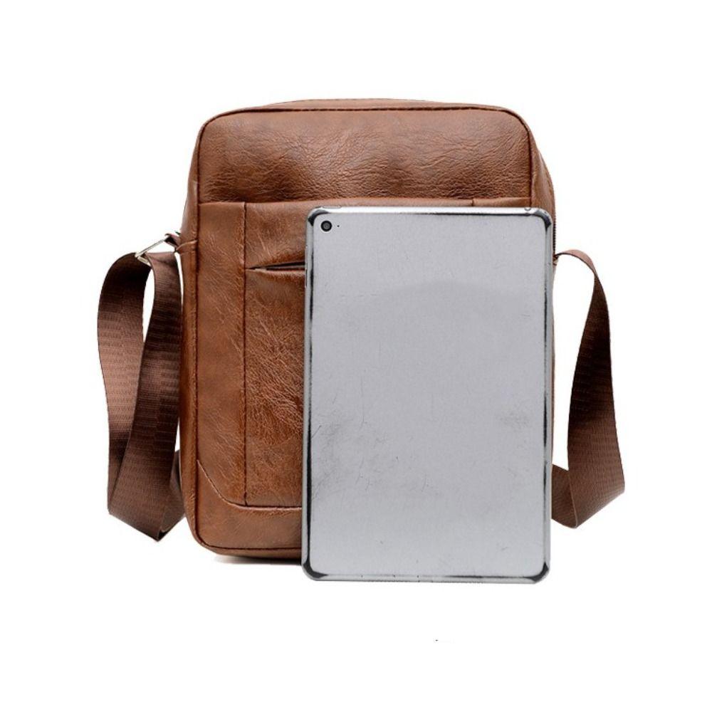Men's Business Crossbody Shoulder Bag Utility Faux Leather Messenger Bag and Handbag