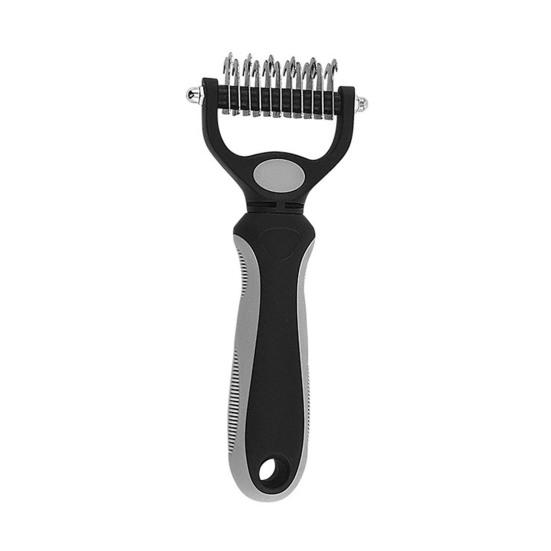 Pet Deshedding Brush Double-Sided Undercoat Rake for Dogs Cats Extra Wide Pet Shedding And Dematting Comb for Grooming