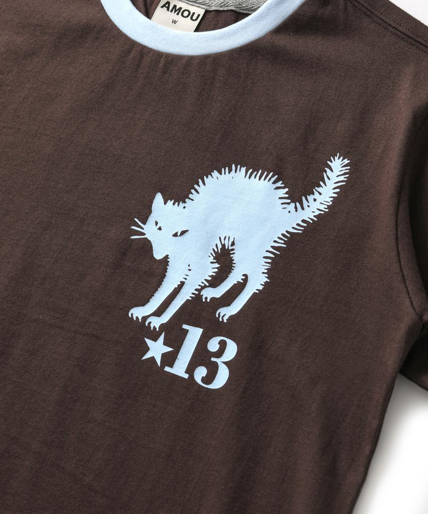 AMOU 13 Cat Half T-Shirts Brown