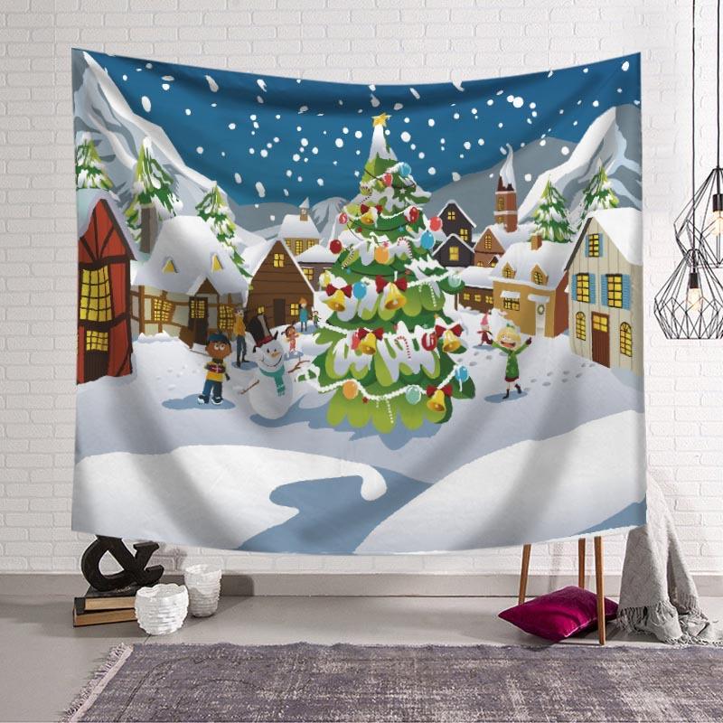 Home Decor Tapestry Christmas Print Pattern Tapestry Christmas Room Wall Background Fabric
