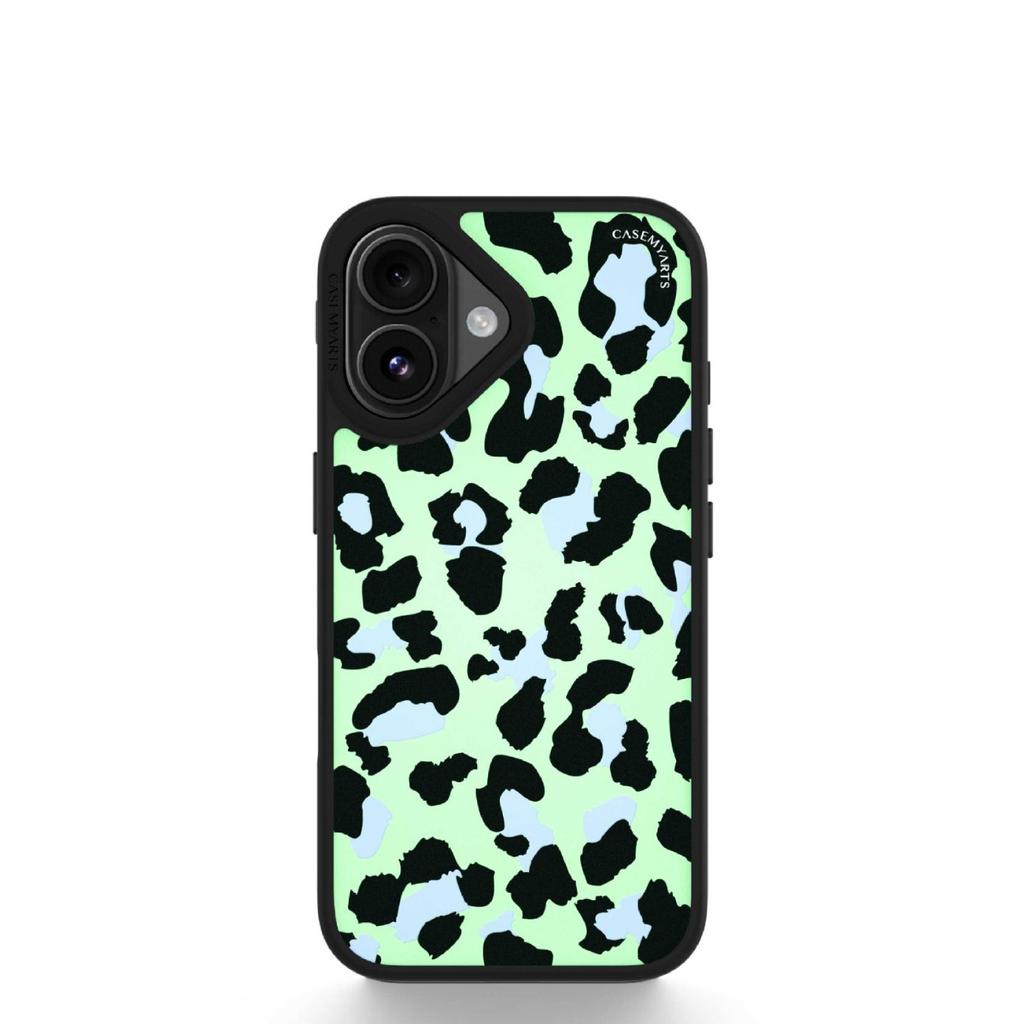 Green Background Leopard Print for 16Pro Personalized Cartoon for IPhone15ProMax for Apple 14Pro Anti-fall Protection 13