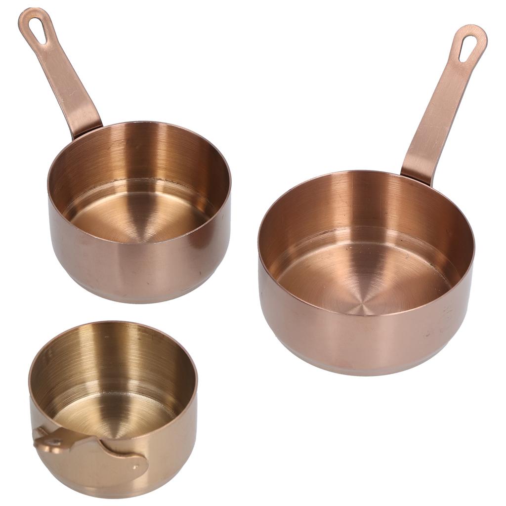 3pcs Sauce Cups Stainless Steel Sauce Dish with Handle for for Condiment Ketchup AppetizerRose Gold