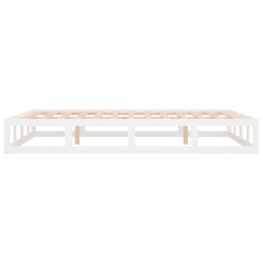 Solid Wood Bed White 150 x 200 cm