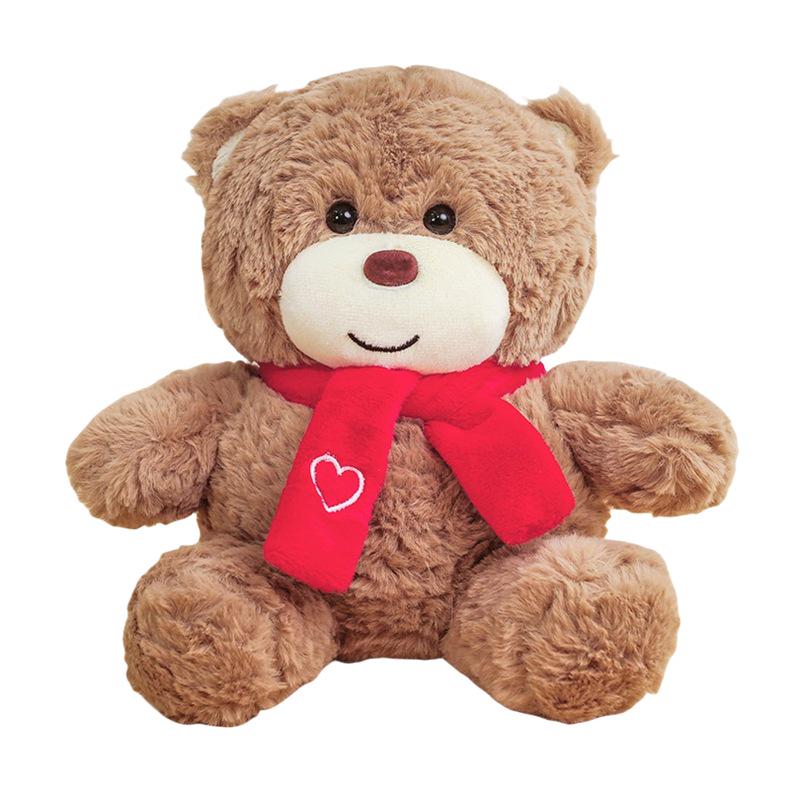 Heart-Shaped Scarf Teddy Bear Plush Toy: Adorable Cartoon Doll - Perfect Birthday Gift for Kids