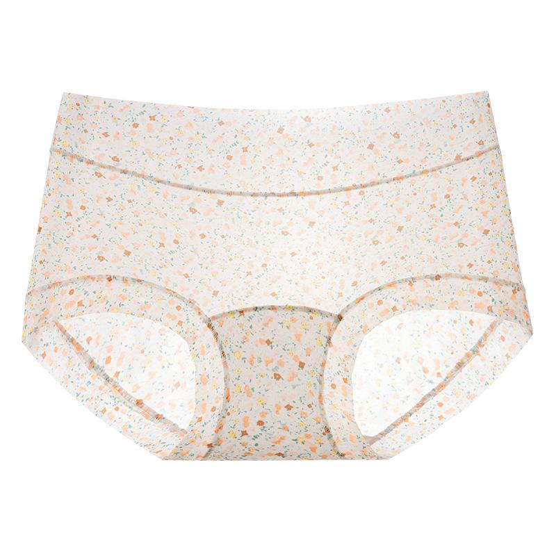 Ladies' Summer Thin Pure Cotton Antibacterial Crotch Ice Silk Nude Feel Seamless Small Briefs