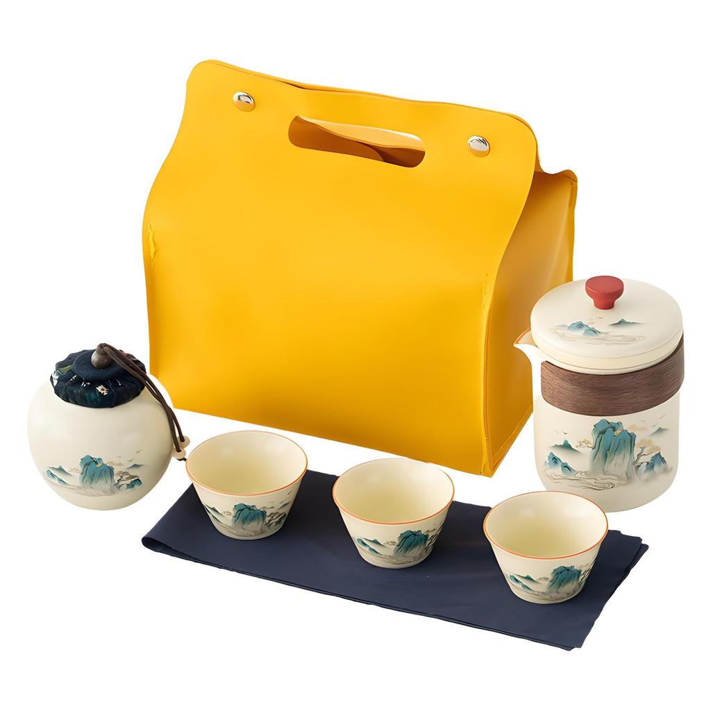 Huangru Portable Kung Fu Tea Set - Compact Travel and Festival Gift