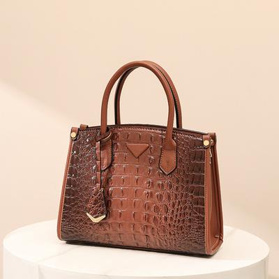 European and American Retro New Fashionable Shoulder Bag Urban Simple Large Capacity Handbag Crocodile Pattern Women's Crossbody Bag