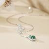 S925 Silver Fulu Necklace Women's Chalcedony Fulu Pendant Double Gourd Premium Sense Interlocking Clavicle Chain