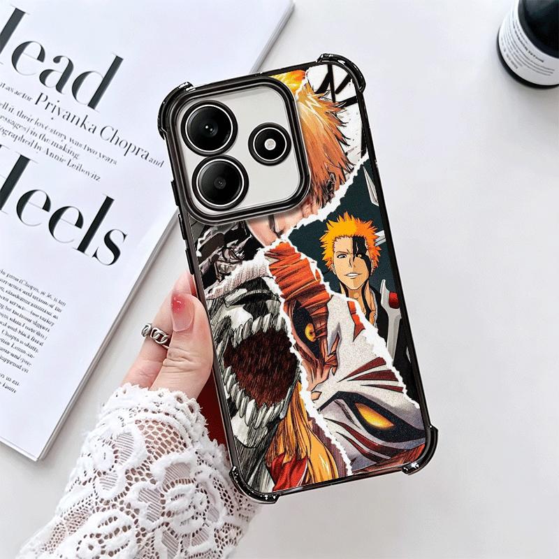 Bleach Anime Ichigo Kenpachi Plating Phone Case For Xiaomi Redmi Note 14 15 Pro Plus 13 12 11 11S 11T 10 9S 9 5G Anti-Fall Airab