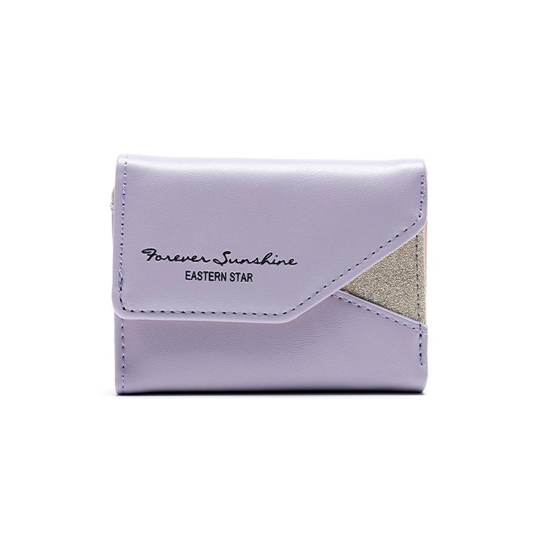 

Новый женский кошелек, трехслойный студенческий кошелек с цветовым блоком, кошелек для мелочи WaIIet фиолетовый