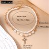 2pcs Elegant Cross Pendant Necklaces for Women Girls Pearl Choker Necklace Handmade Party Jewelry Gift