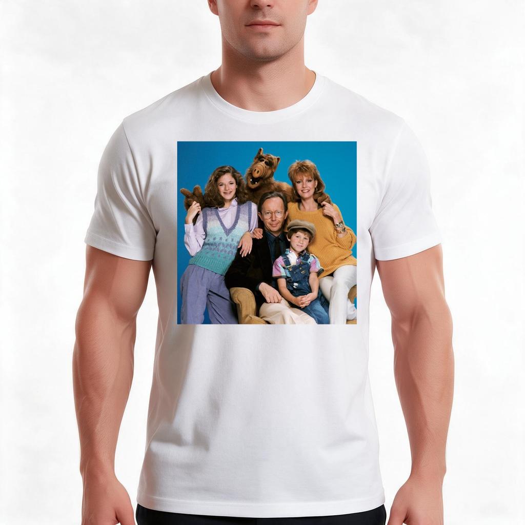 Alf 80s Sitcom Tshirt Summer Casual Cotton Tee Oversized Streetwear Tops Vintage Graphic Print Loose Fit Short Sleeve