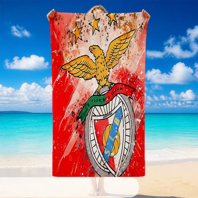 Quick Dry Beach Towel Benfica Pattern, Lightweight Absorbent Towel for Pool Beach Vacation Use