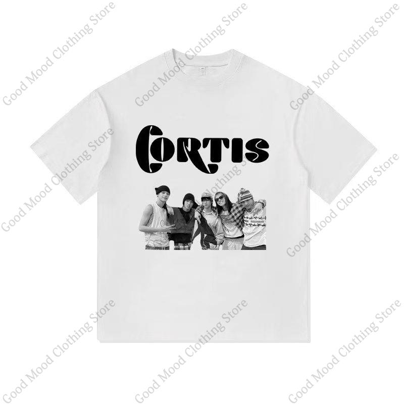 CORTIS Print T Shirt Fashion Street Hip Hop Retro JUHOON KEONHO SEONGHYEON Print Tshirt Kpop Fans Cotton Short Sleeve Tee Tops