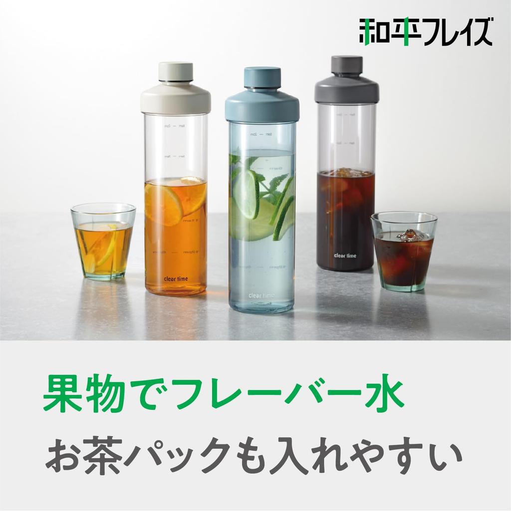 Wahei Freiz RH-1746 1L Blue Wide Mouth Water Bottle with Graduated Markings, Perfect for Pitchers, Refrigerators, and Anywhere Bottles