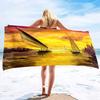Beach Towels Sailboat Printing Highly Absorbent Large Pool Towels,Super Soft and Quick Drying Super Absorbent Perfect for Gifts