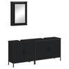 VidaXL 3-piece Bathroom Furniture Set Black Engineered Wood, Bathroom Cabinet, Bath Cabinet, 3214790