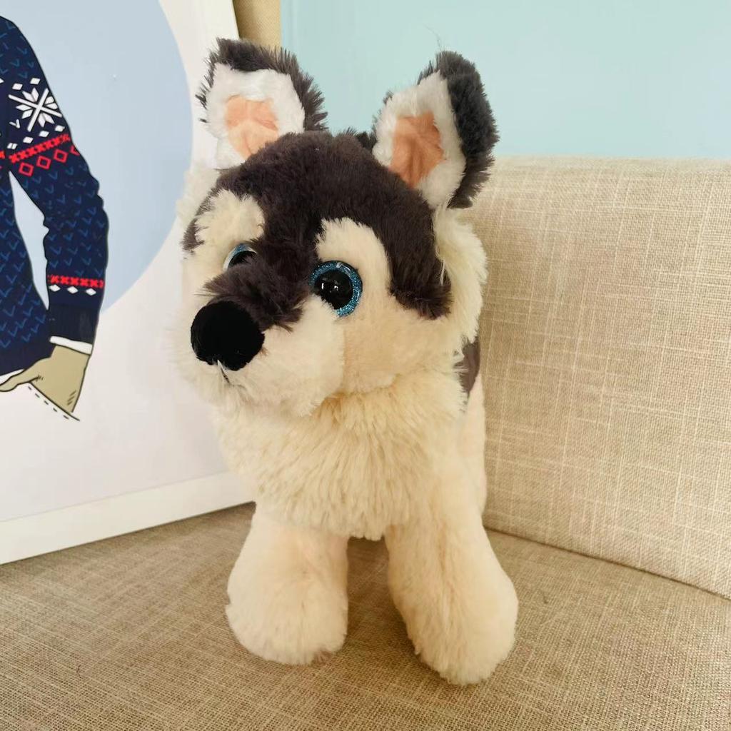 Niedlicher Simulationshund Husky Puppe Plüschtier Puppe Welpe Stoffpuppe Geburtstagsgeschenk Hochzeit