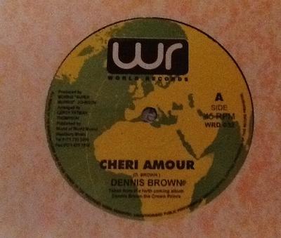 12inch Record DENNIS BROWN - Cheri Amour WRD032 World Records 1996 UK Reggae, Ska & Dub Used