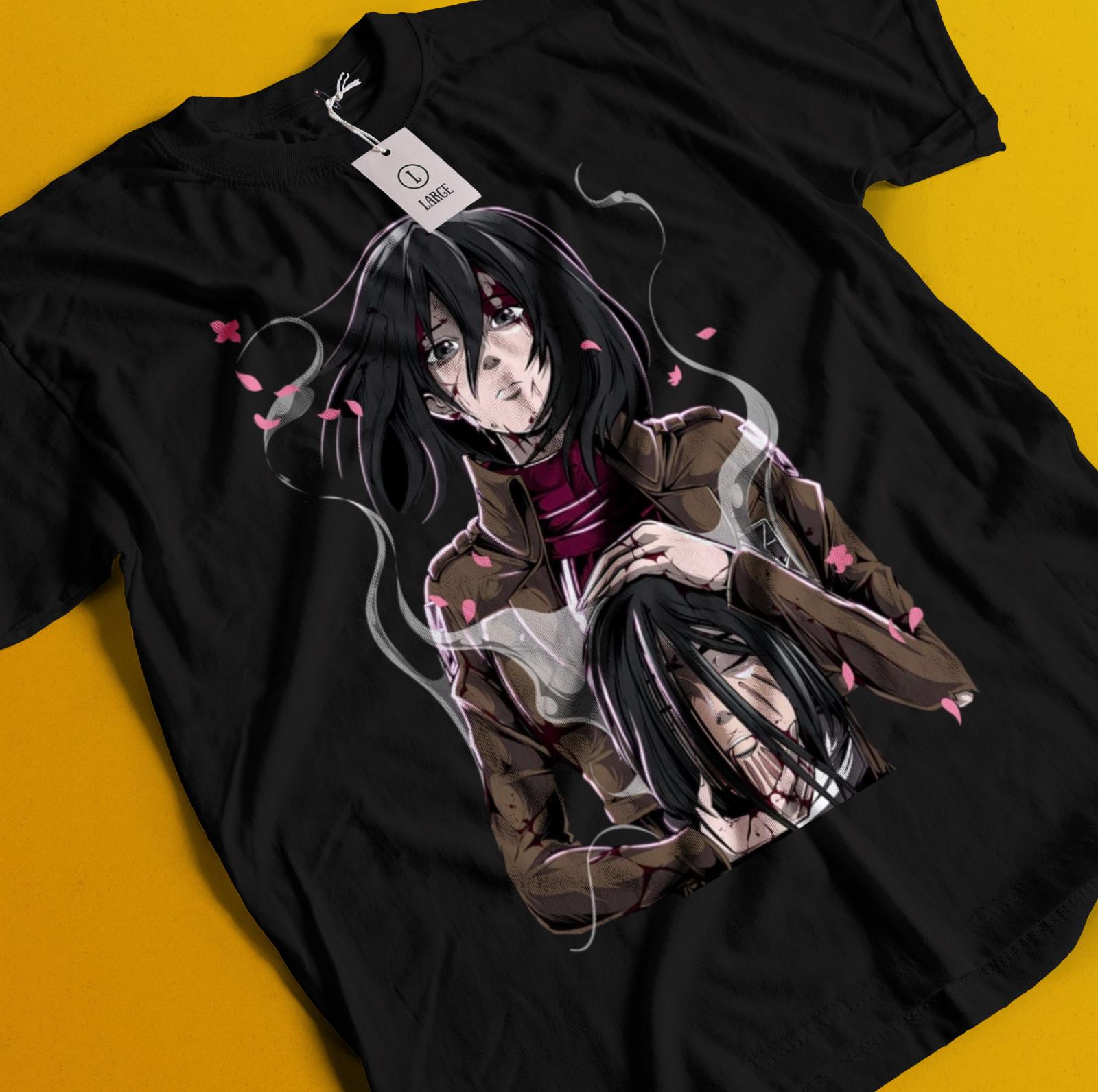 

Attack On Titan Shirt Eren Mikasa Tshirt Levi T-Shirt Mens Womens Tees Top AOT Erwin Hange Armin Tee M