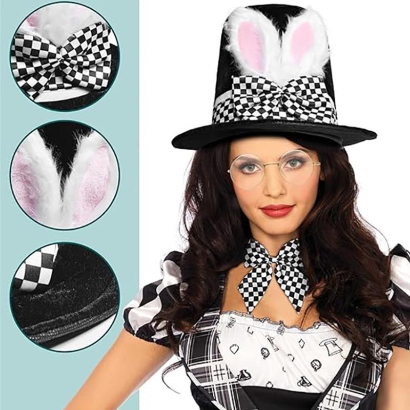 Rabbits Ears Top Hat Easter Day Costume Accessories White Gloves Striped and Plaids Stockings Party Supplies
