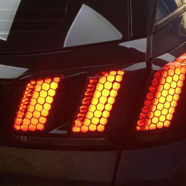 Honeycomb Car Sticker Cut-out Hollow Lamp Cover Auto Lamp Films Grid Side Shield Headlamp Taillight Film Decals Car Wrap Sticker