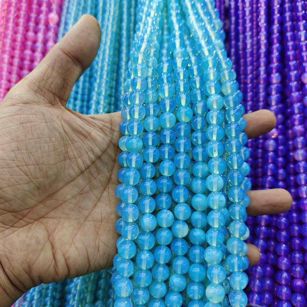 8mm & 10mm Synthetic Opal Cat's Eye Loose Beads for Jewelry DIY