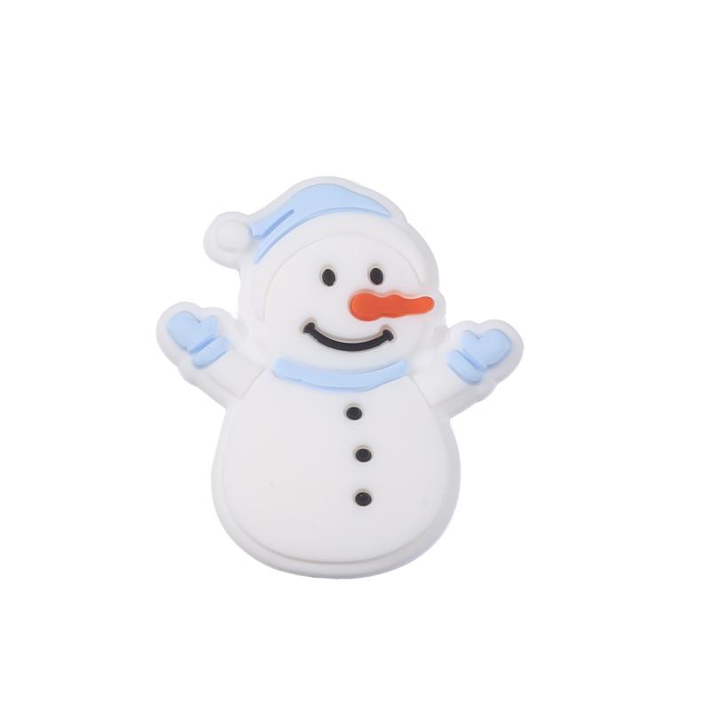 10pcs New Christmas Santa Snowman Silicone Beads For Jewelry Making DIY Pacifier chain Clips Teether Beads Christmas Gifts