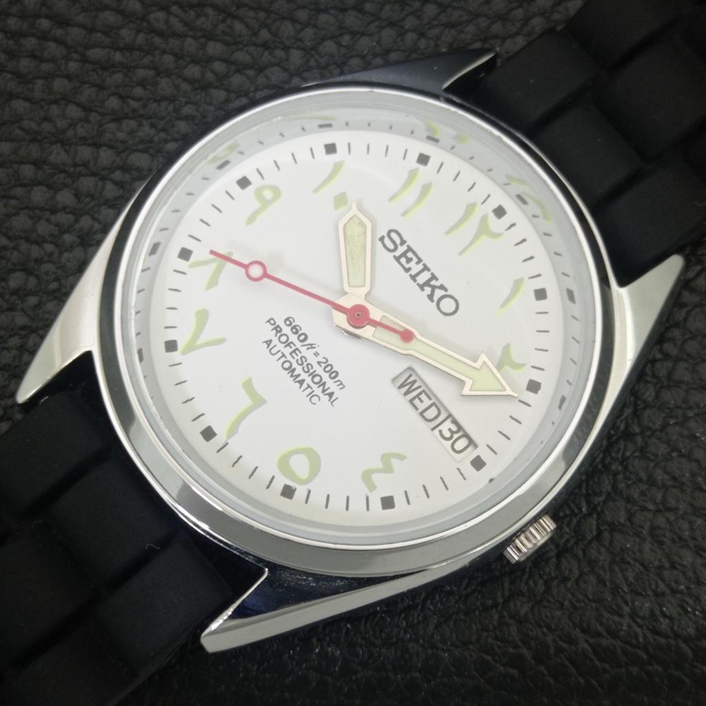 REFURBISHED VINTAGE SEIKO AUTOMATIC 6309A JAPAN MENS WHITE DIAL WATCH a442733-1