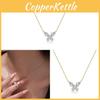 Vlinderhanger ketting van koper met zirkonia, handgemaakte meerlaagse mode sieraden voor vrouwen