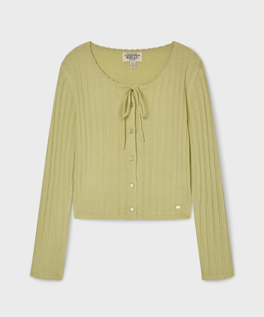 WHO.A.U Skashi Ribbon Cardigan / Whckg2443F