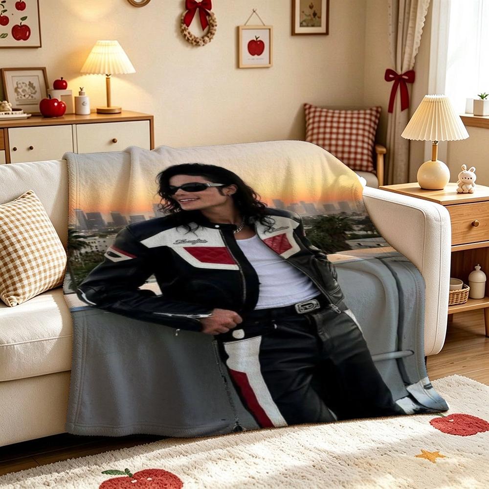 Michael Jackson History World Tour Flannel Printed Blanket Cozy Comfortable Throw Blanket For Bedroom Sofa Bed Party Decor New Year Gift