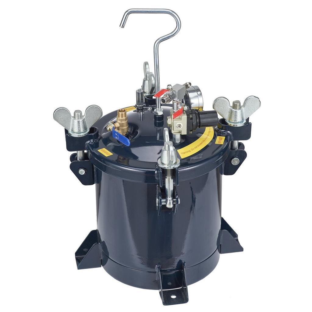 Spray Paint Pressure Pot Tank, 10L/2.5gal Air Paint Pressure Pot, Metal Rack & Leak Repair Sealant for Industry Home Decor Architecture Construction