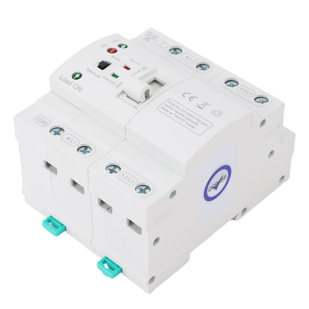   ATS Automatic Manual Transfer   4P 80A Home Generator 3PH Dual Auto Electrical Selector   DIN Rail Mount Super Thin Mains Supply Type