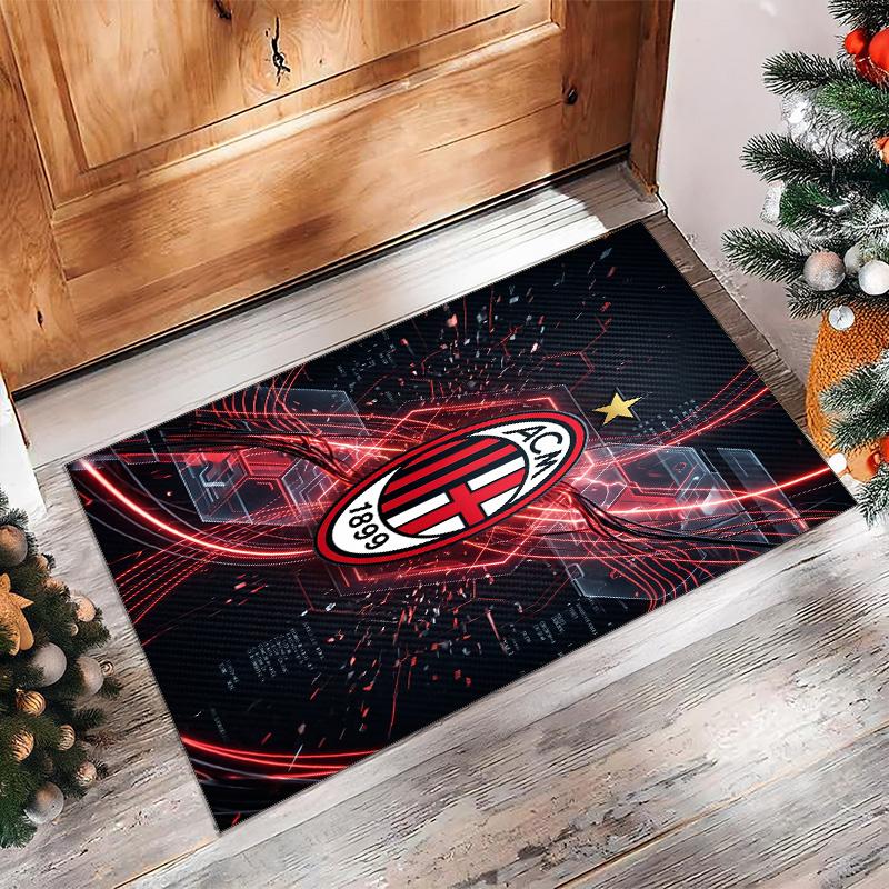 AC Milan Printed Flannel Area Rug Non Slip Soft Polyester Floor Carpet Indoor Decor Mat for Bedroom Living Room Sofa Game Room Home Decoration